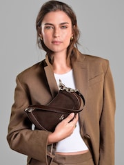 Dune London Brown Smart Direction Small Scoop Shoulder Bag - Image 1 of 6
