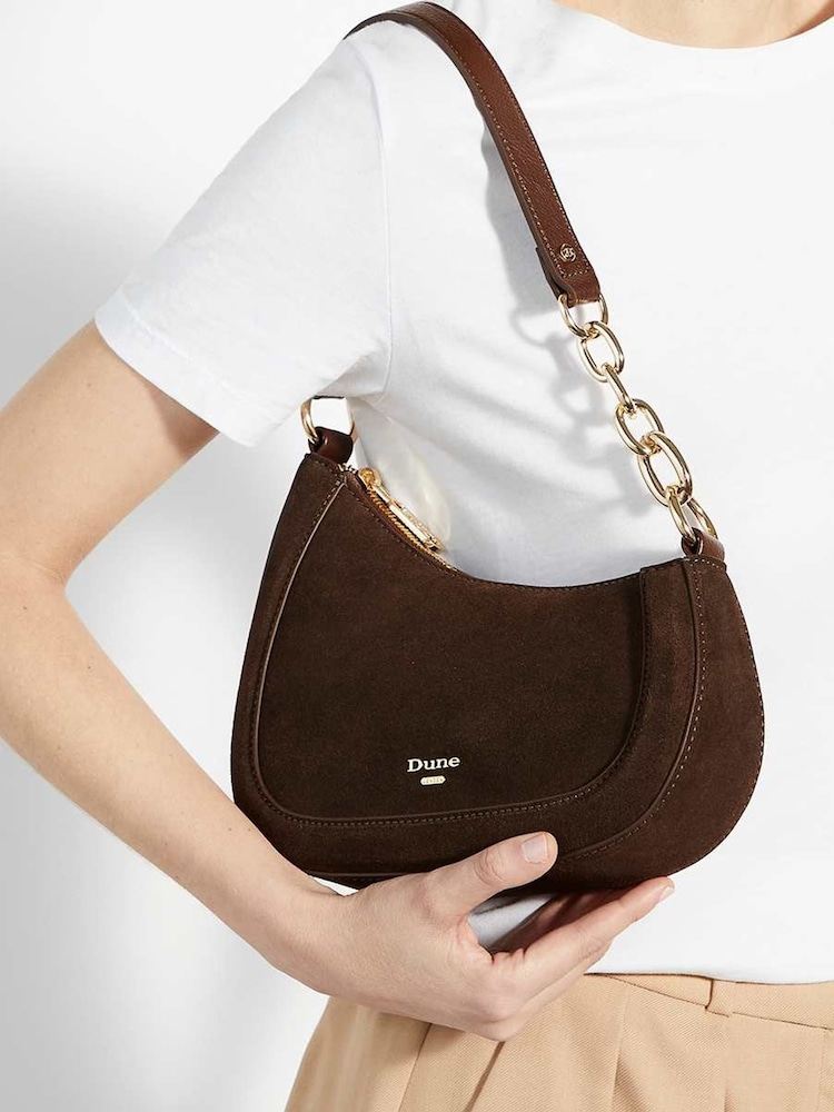Dune London Brown Smart Direction Small Scoop Shoulder Bag - Image 2 of 6