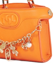 Dune London Orange White Dinkydeliberate Mini Woven Slouch Crossbody Bag - Image 3 of 5