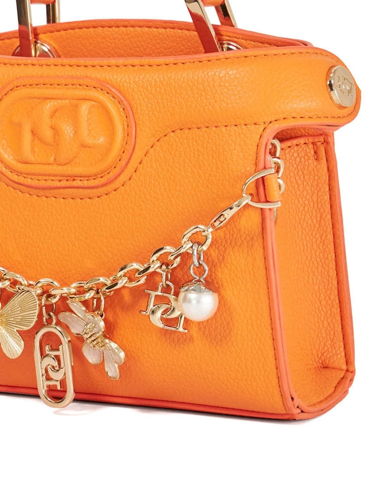 Dune London Orange White Dinkydeliberate Mini Woven Slouch Crossbody Bag - Image 3 of 5