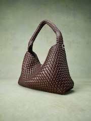 Dune London Dark  Brown Deliberate Large Woven Slouch Bag - Image 2 of 8