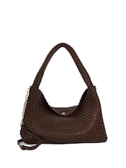 Dune London Dark  Brown Deliberate Large Woven Slouch Bag - Image 5 of 8