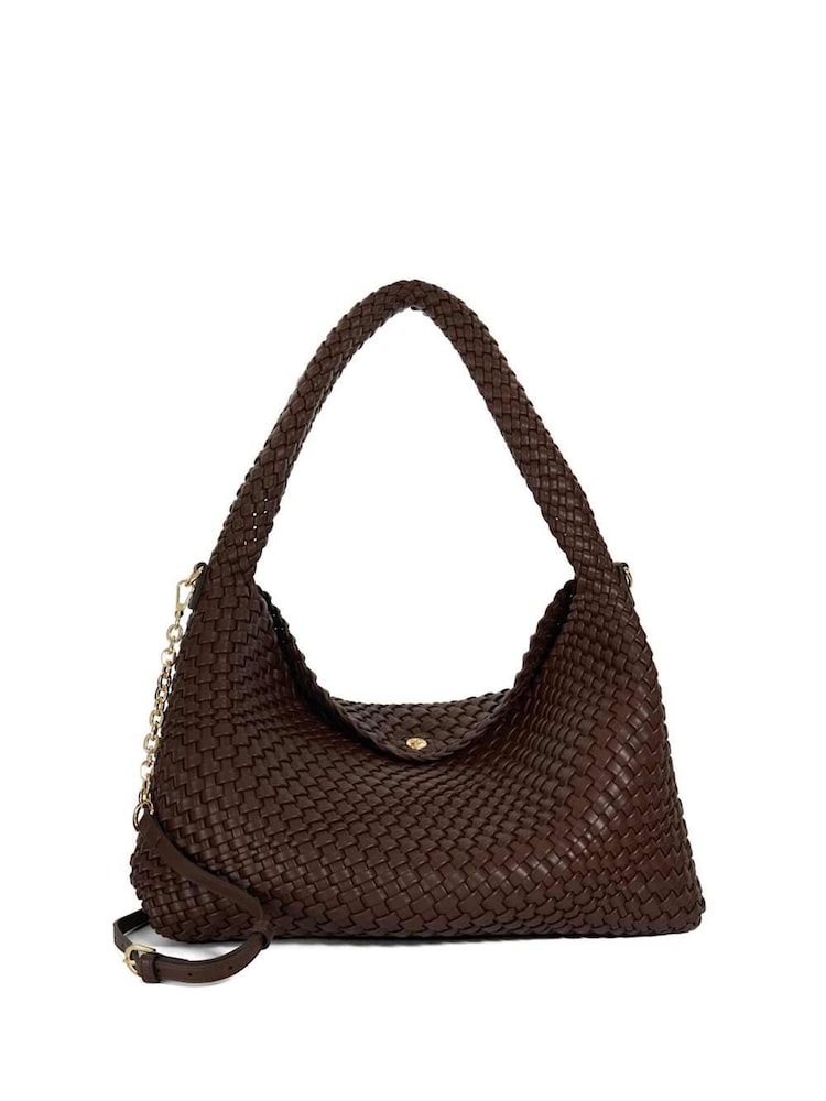 Dune London Dark Brown Deliberate Large Woven Slouch Bag - Image 5 of 5 Dune London Dark Brown Deliberate Large Woven Slouch Bag - Image 5 of 5