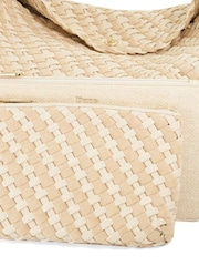 Dune London Cream Deliberate Xl Xl Woven Slouch Bag - Image 5 of 6