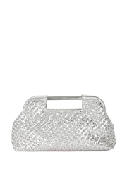 Dune London Silver Expression Woven Diamante Clutch - Image 3 of 5