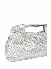 Dune London Silver Expression Woven Diamante Clutch - Image 4 of 5