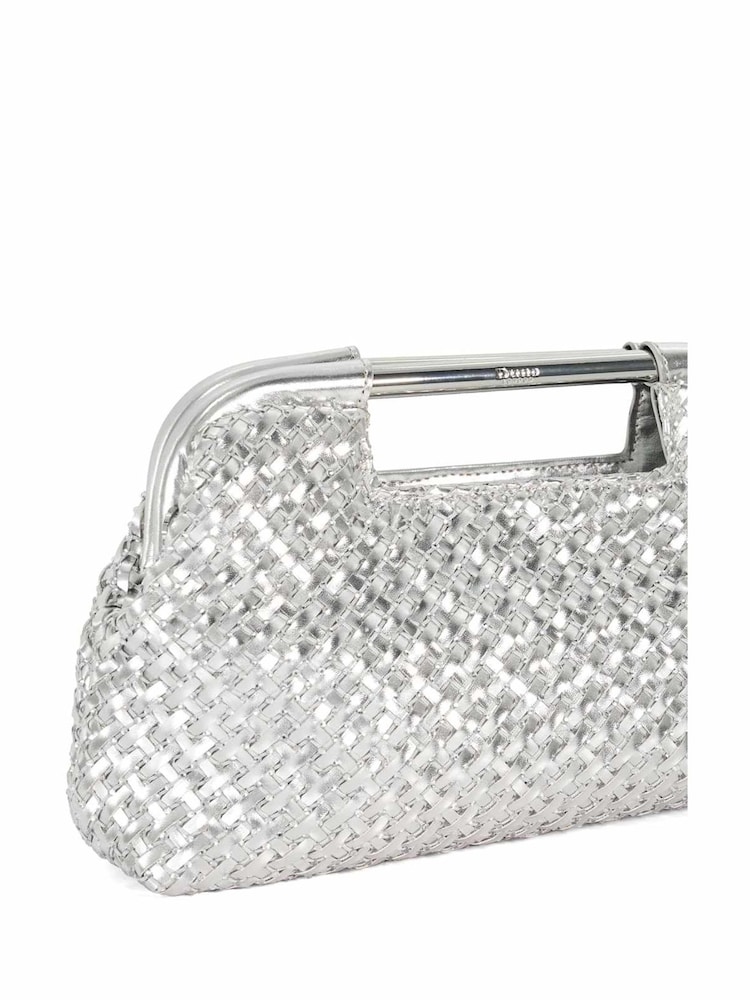 Dune London Silver Expression Woven Diamante Clutch - Image 4 of 5