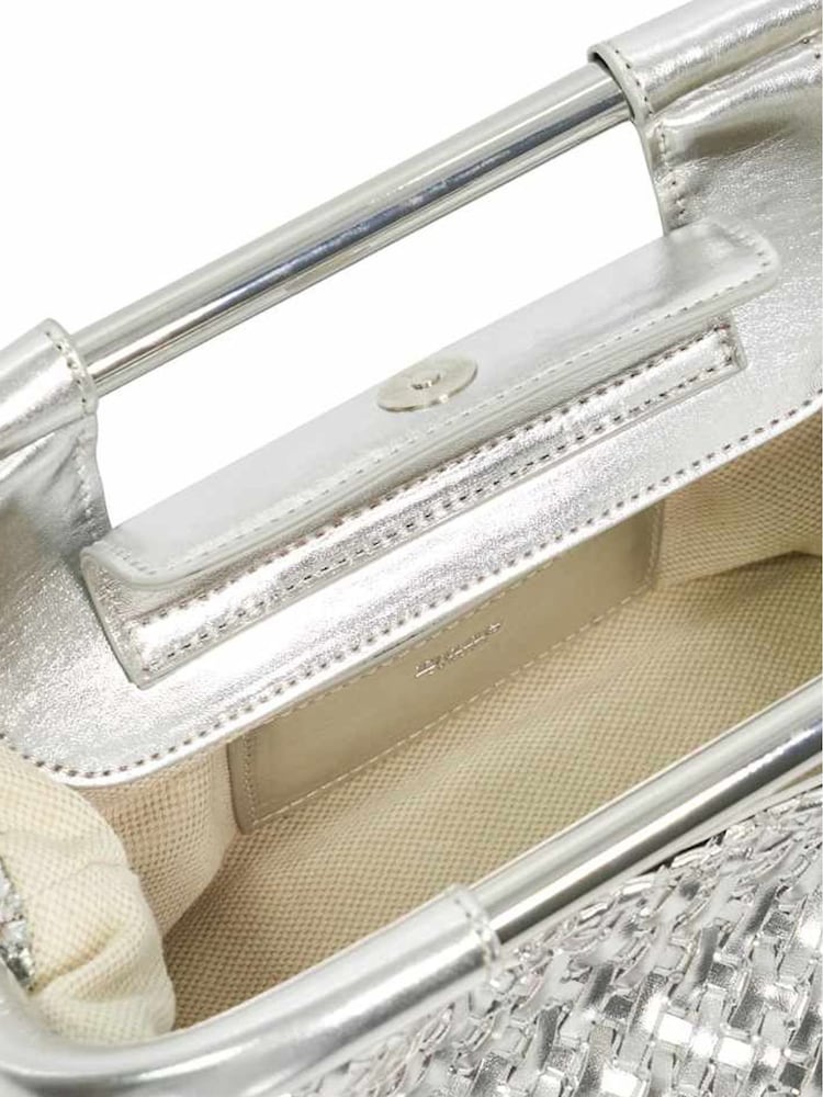 Dune London Silver Expression Woven Diamante Clutch - Image 5 of 5