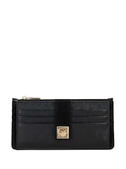 Dune London Black Chrome Karlos Long Turn Lock Purse - Image 1 of 4