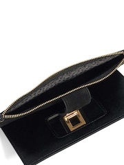 Dune London Black Chrome Karlos Long Turn Lock Purse - Image 4 of 4
