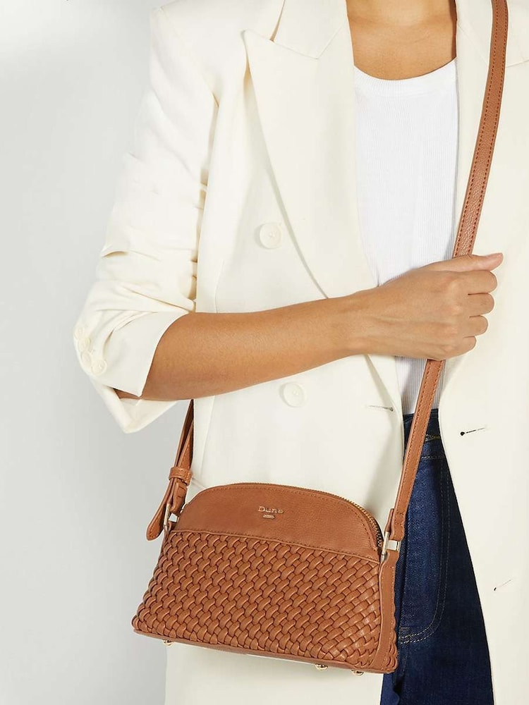 Dune London Brown Distinct Mini Woven Cross-Body Bag - Image 1 of 5