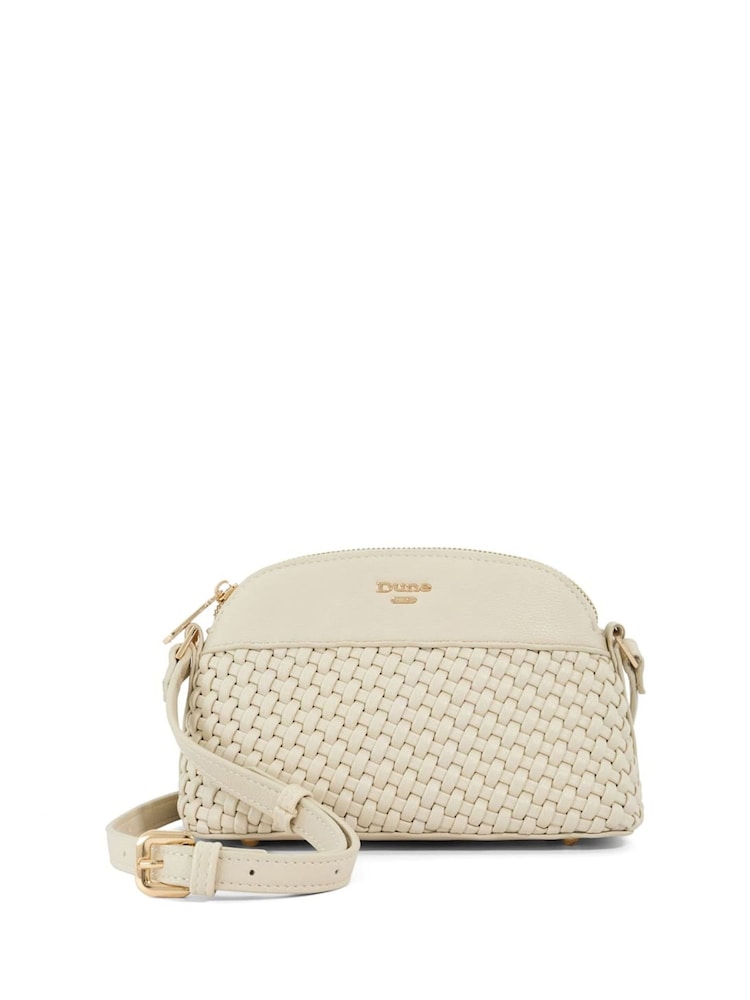 Dune London Cream Distinct Mini Woven Cross-Body Bag - Image 1 of 5