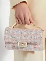 Pink/white - Dune London Skilled Top Handle Micro Bag - Imagen 1 de 5