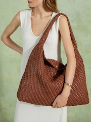 Dune London Red Deliberate Xl Xl Woven Slouch Bag - Image 1 of 5