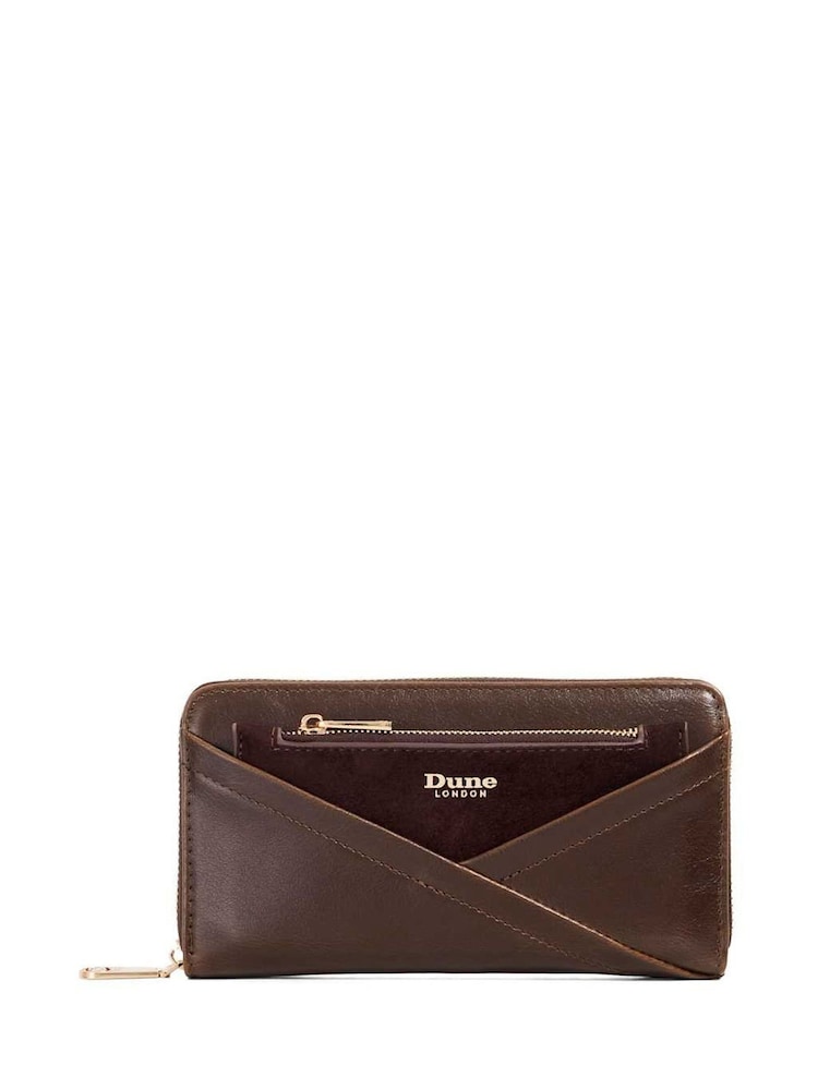 Dune London Brown Chrome Kelbey Zip Around Long Purse - Image 6 of 6 Dune London Brown Chrome Kelbey Zip Around Long Purse - Image 6 of 6