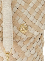 Dune London Cream Saff Woven Phone Cross-Body Bag - Image 5 of 5