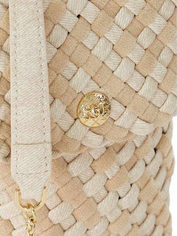 Dune London Cream Saff Woven Phone Cross-Body Bag - Image 5 of 5