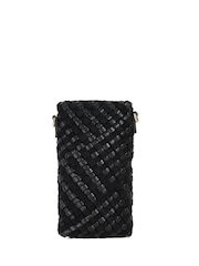 Dune London Black Saff Woven Phone Cross-Body Bag - Image 3 of 5