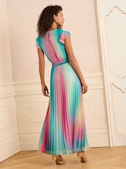 Love & Roses Pink Ombre Ruffle Detail Midi Dress - Image 3 of 4