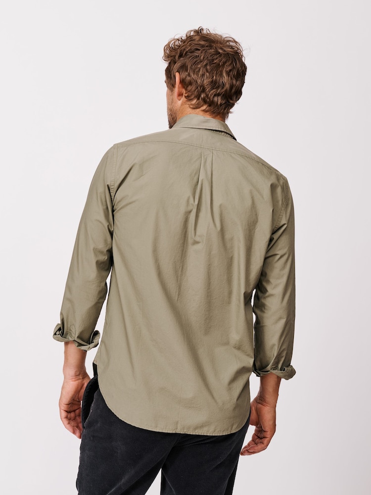 Aubin Green Chase Poplin 100% Cotton Shirt - Image 2 of 5