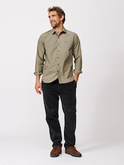Aubin Green Chase Poplin 100% Cotton Shirt - Image 3 of 5