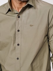 Aubin Green Chase Poplin 100% Cotton Shirt - Image 4 of 5
