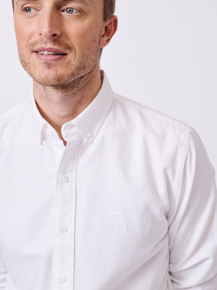 Aubin Alder Oxford 100% Cotton White Shirt - Image 6 of 6