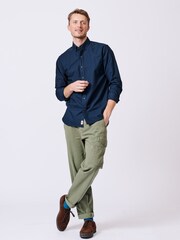 Aubin Blue Alder Oxford 100% Cotton Shirt - Image 3 of 6