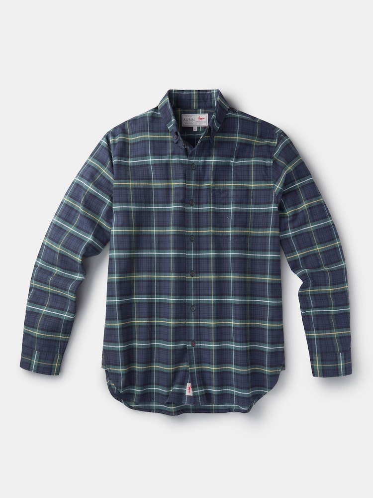 海軍藍 - Aubin Aldridge Oxford 排扣棉質裇衫 - 圖片 1/8