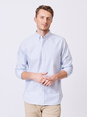 Aubin Blue Alder Oxford 100% Cotton Shirt - Image 1 of 6