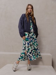 Smith & Soul Blue Abstract Print Midi Dress - Image 1 of 6