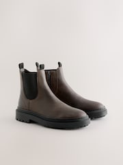 Chocolate Brown Oiled Leather - Forever Comfort® Round Toe Chelsea Boots - Imagem 6 de 9