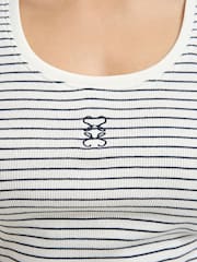 Smith & Soul White And Blue Stripe Cotton Rib Tank Top - Image 4 of 6