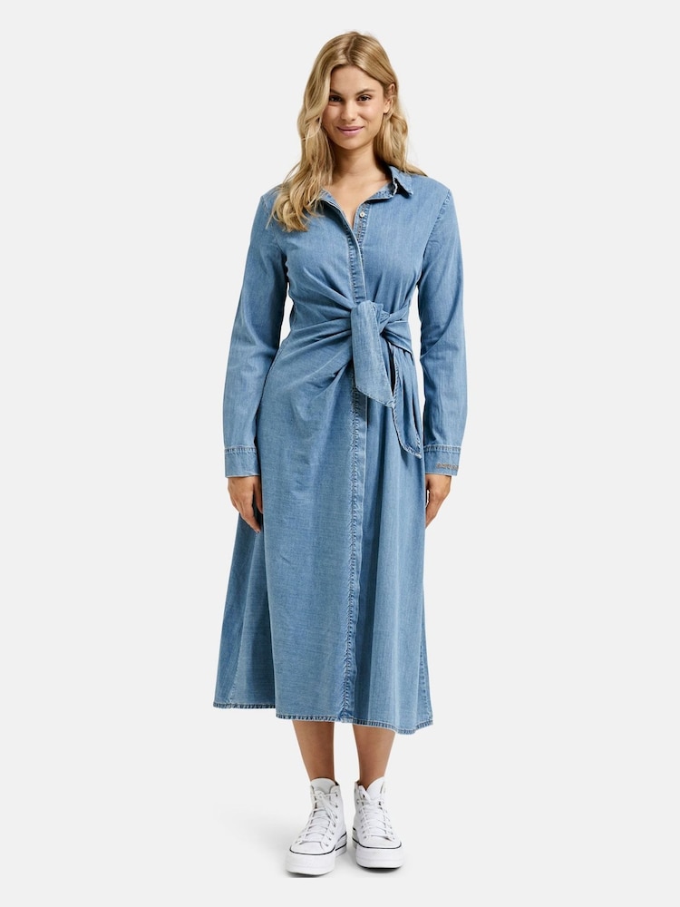 Smith & Soul Blue Denim Midi Shirt Dress - Image 2 of 6