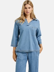 Smith & Soul Blue Open Collar Shirt Denim Shirt - Image 2 of 6