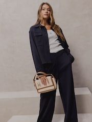 Smith & Soul Blue Wide Leg Jersey Trousers - Image 1 of 5