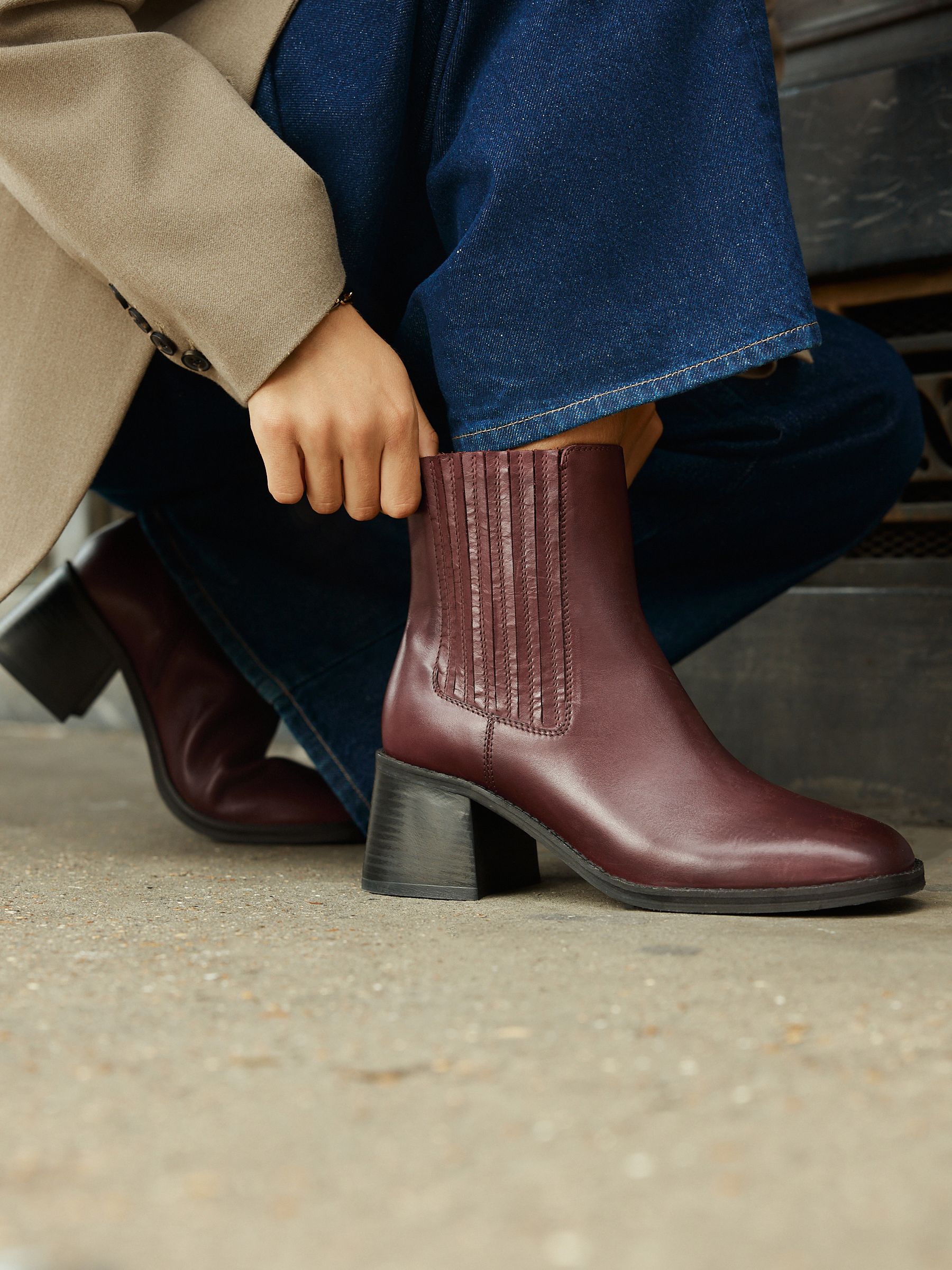 Buy Burgundy Red Standard/Wide Fit Forever Comfort® Leather Square