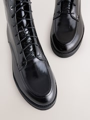 Black Crinkled Patent Leather Forever Comfort® Lace Up Ankle Boots - Image 8 of 9