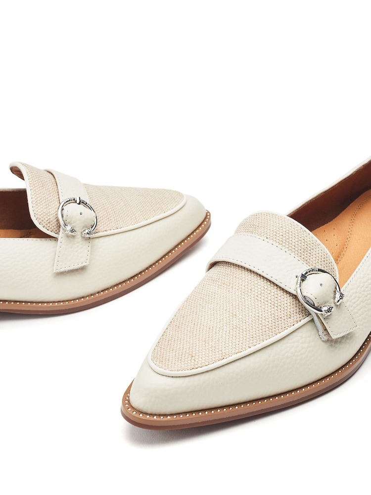 أبيض - Moda in Pelle FIG POINTED TOE SMART SHOE WITH LARRY BUCKLE - صورة 5 من 5 أبيض - Moda in Pelle FIG POINTED TOE SMART SHOE WITH LARRY BUCKLE - صورة 5 من 5