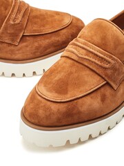 Moda in Pelle Ebonee Cleated Wedge Leather Loafers Featuring Snaffle Trim - Image 5 of 5