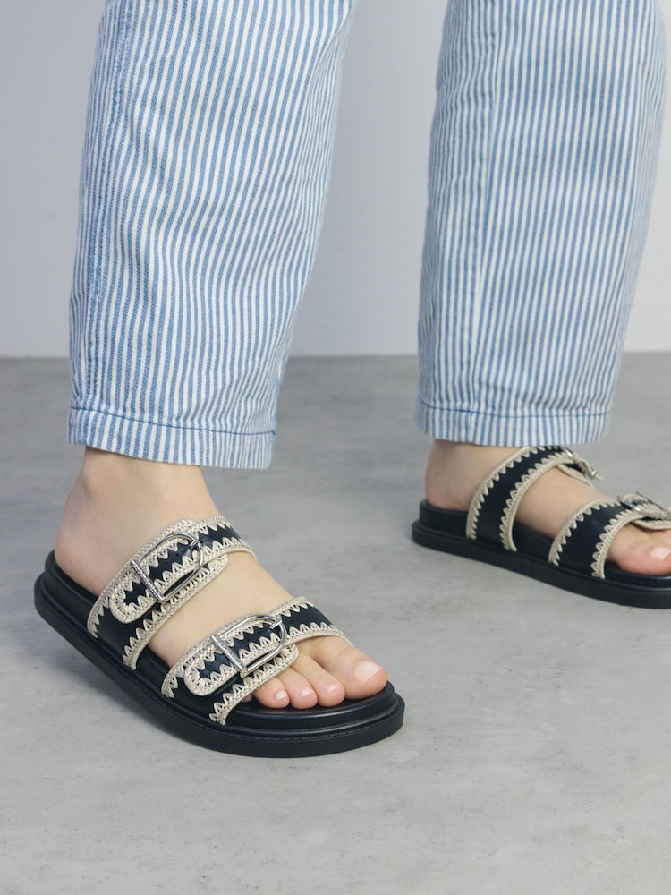 Moda in Pelle Kerriki Flat Sandals With Whip Stitch Detail - Image 1 of 4