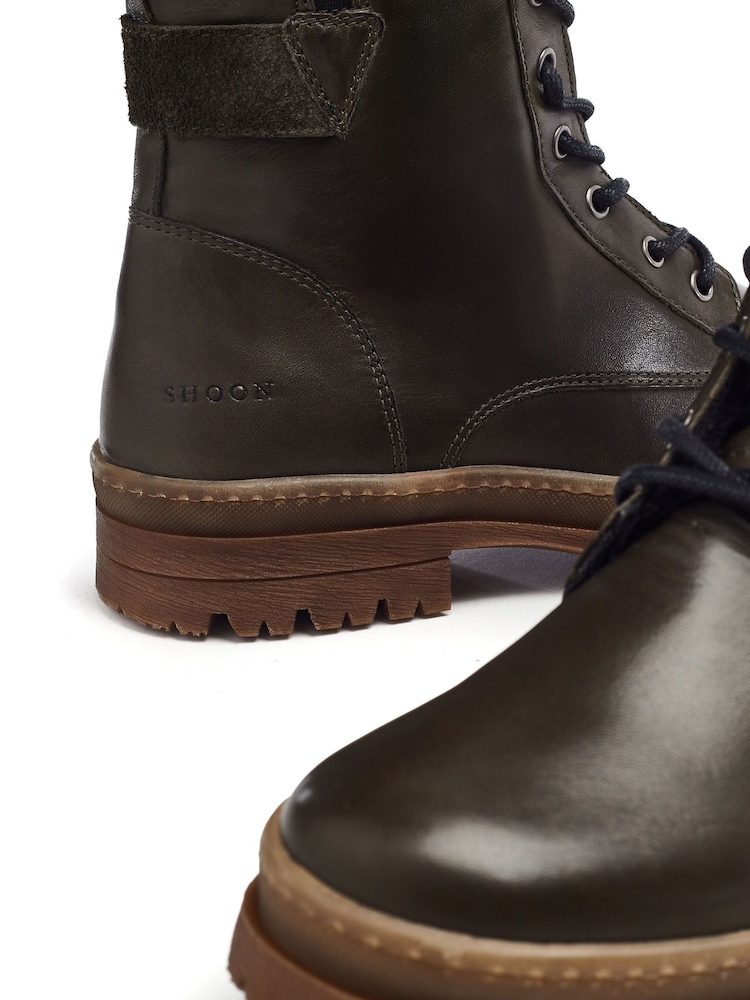 Moda In Pelle Odcombe Elastic Top Lace Up Biker Boots - Image 5 of 5