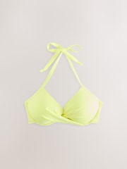 White Floral/Lime Print Padded Wired Bikini Tops 2 Pack - Image 2 of 5