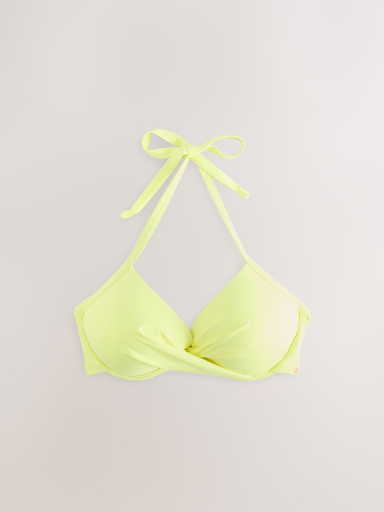 White Floral/Lime Print Padded Wired Bikini Tops 2 Pack - Image 2 of 5