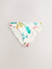 White Floral/Lime - Spodnji del bikinija z visokimi nogami 2 komplet - Slika 6 iz 9