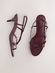 Burgundy Red Forever Comfort® Multi Buckle Strappy Kitten Heels - Image 11 of 15