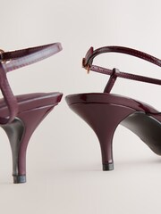 Burgundy Red Forever Comfort® Multi Buckle Strappy Kitten Heels - Image 12 of 15