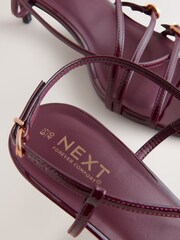 Burgundy Red Forever Comfort® Multi Buckle Strappy Kitten Heels - Image 13 of 15