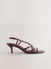 Burgundy Red Forever Comfort® Multi Buckle Strappy Kitten Heels - Image 14 of 15