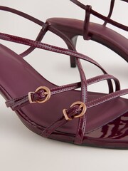Burgundy Red Forever Comfort® Multi Buckle Strappy Kitten Heels - Image 15 of 15